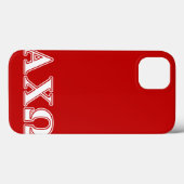 Alphi Chi Omega White en Red Letters Case-Mate iPhone Case (Achterkant (horizontaal))