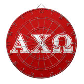 Alphi Chi Omega White en Red Letters Dartbord (Voorkant)
