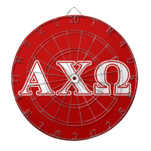 Alphi Chi Omega White en Red Letters Dartbord