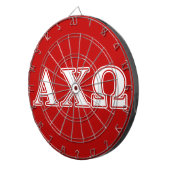 Alphi Chi Omega White en Red Letters Dartbord (Voorkant Rechts)
