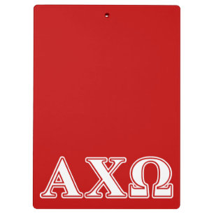 Alphi Chi Omega White en Red Letters Klembord