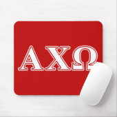 Alphi Chi Omega White en Red Letters Muismat (Met muis)
