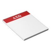 Alphi Chi Omega White en Red Letters Notitieblok (Schuin)