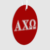 Alphi Chi Omega White en Red Letters Ornament (voorkant)
