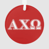 Alphi Chi Omega White en Red Letters Ornament (achterkant)