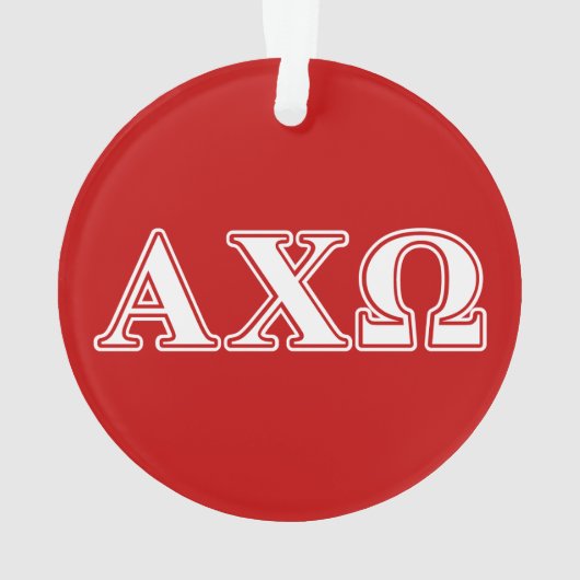 Alphi Chi Omega White en Red Letters Ornament (achterkant)