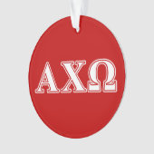 Alphi Chi Omega White en Red Letters Ornament (voorkant)
