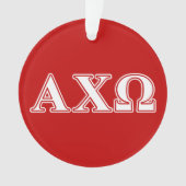 Alphi Chi Omega White en Red Letters Ornament (voorkant)