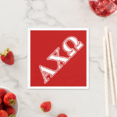 Alphi Chi Omega White en Red Letters Servetten (Insitu)