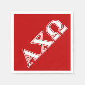 Alphi Chi Omega White en Red Letters Servetten (Voorkant)