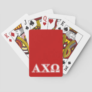 Alphi Chi Omega White en Red Letters Speelkaarten