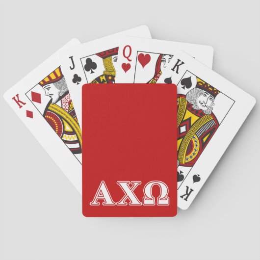 Alphi Chi Omega White en Red Letters Speelkaarten (Achterkant)