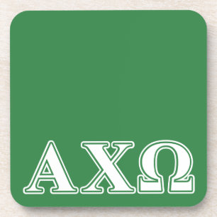 Alphi Chi Omega Witte en Groene Letters Bier Onderzetter