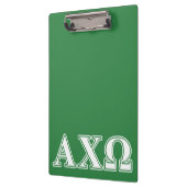 Alphi Chi Omega Witte en Groene Letters Klembord (Links)