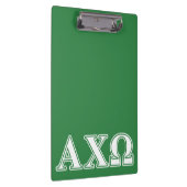 Alphi Chi Omega Witte en Groene Letters Klembord (Rechts)