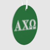Alphi Chi Omega Witte en Groene Letters Ornament (voorkant)