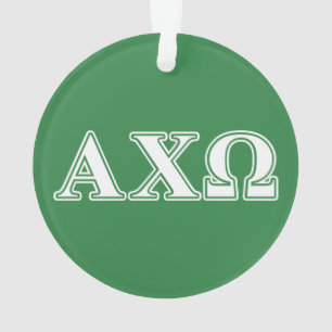 Alphi Chi Omega Witte en Groene Letters Ornament