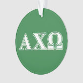 Alphi Chi Omega Witte en Groene Letters Ornament (voorkant)