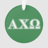Alphi Chi Omega Witte en Groene Letters Ornament (voorkant)