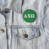 Alphi Chi Omega Witte en Groene Letters Ronde Button 5,7 Cm (In situ)