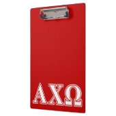 Alphi Chi Omega Witte en Rode Letters Klembord (Links)