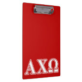 Alphi Chi Omega Witte en Rode Letters Klembord (Rechts)
