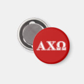 Alphi Chi Omega Witte en Rode Letters Magneet (Voorkant / Achterkant)