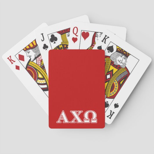 Alphi Chi Omega Witte en Rode Letters Pokerkaarten (Achterkant)