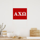 Alphi Chi Omega Witte en Rode Letters Poster (Keuken)
