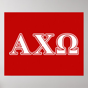 Alphi Chi Omega Witte en Rode Letters Poster