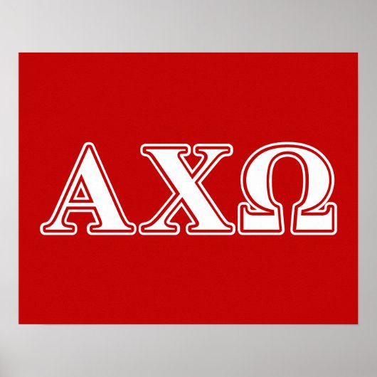 Alphi Chi Omega Witte en Rode Letters Poster (Voorkant)