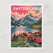 Alphine Zwitserland Art Travel Illustratie Briefkaart (Voorkant)