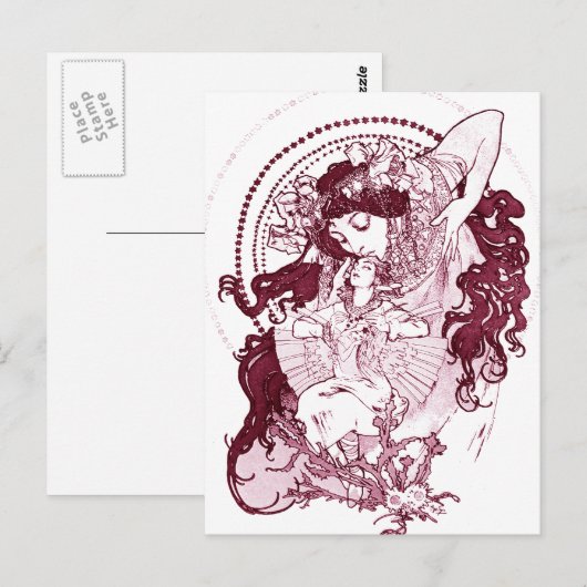  Alphonose Mucha Art Briefkaart (Voorkant / Achterkant)