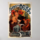Alphons Mucha Beer Advertisement Poster (Voorkant)