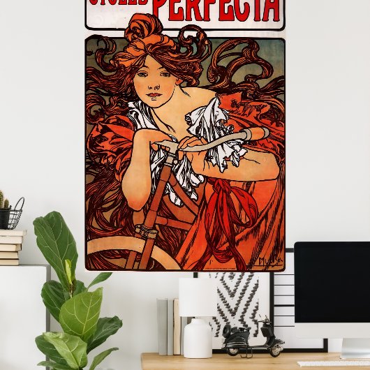 Alphons Mucha Cycles Perfecta Poster (Thuiskantoor)