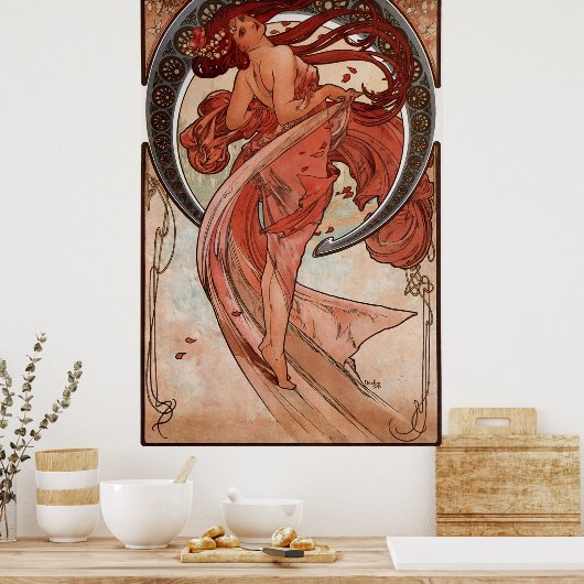 Alphons Mucha Dancing Lady Poster (Keuken)