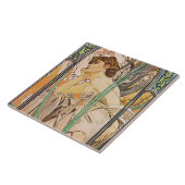 Alphons Mucha Evening Reverie Tile Trivet Gift Box Tegeltje (Zijkant)