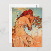 Alphons Mucha - het vier seizoen - SUMMER Briefkaart (Voorkant / Achterkant)