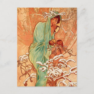 Alphons Mucha - Het vier seizoen - Winter Briefkaart
