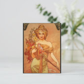 Alphonse (Alfons) Mucha Bouquet Briefkaart (Staand voorkant)