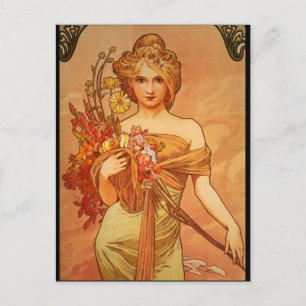 Alphonse (Alfons) Mucha Bouquet Briefkaart