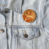 Alphonse (Alfons) Mucha Bouquet Ronde Button 5,7 Cm (In situ)