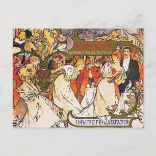 Alphonse (Alfons) Mucha Briefkaart: Amants Briefkaart