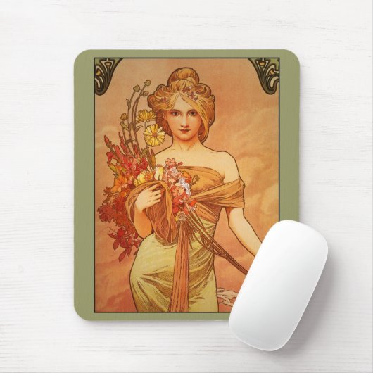 Alphonse (Alfons) Mucha Buquet Mousepad Muismat (Met muis)