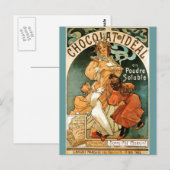 Alphonse (Alfons) Mucha Chocolat Ideal Briefkaart (Voorkant / Achterkant)