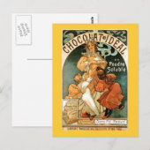Alphonse (Alfons) Mucha Chocolat Ideal Briefkaart (Voorkant / Achterkant)