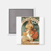 Alphonse (Alfons) Mucha Chocolat Ideal Magneet (Voorkant / Achterkant)