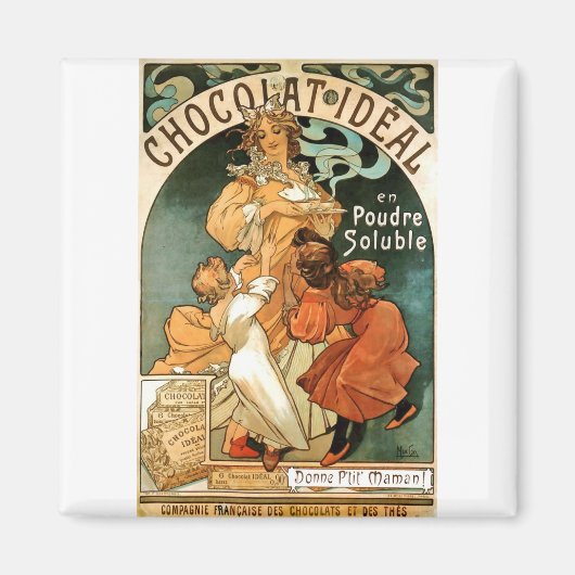 Alphonse (Alfons) Mucha Chocolat Ideal Magneet (Voorkant)