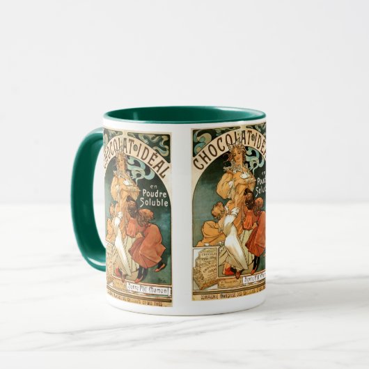 Alphonse (Alfons) Mucha Chocolat Ideal Mok (Voorkant links)