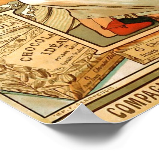 Alphonse (Alfons) Mucha Chocolat Ideal Poster (Hoek)